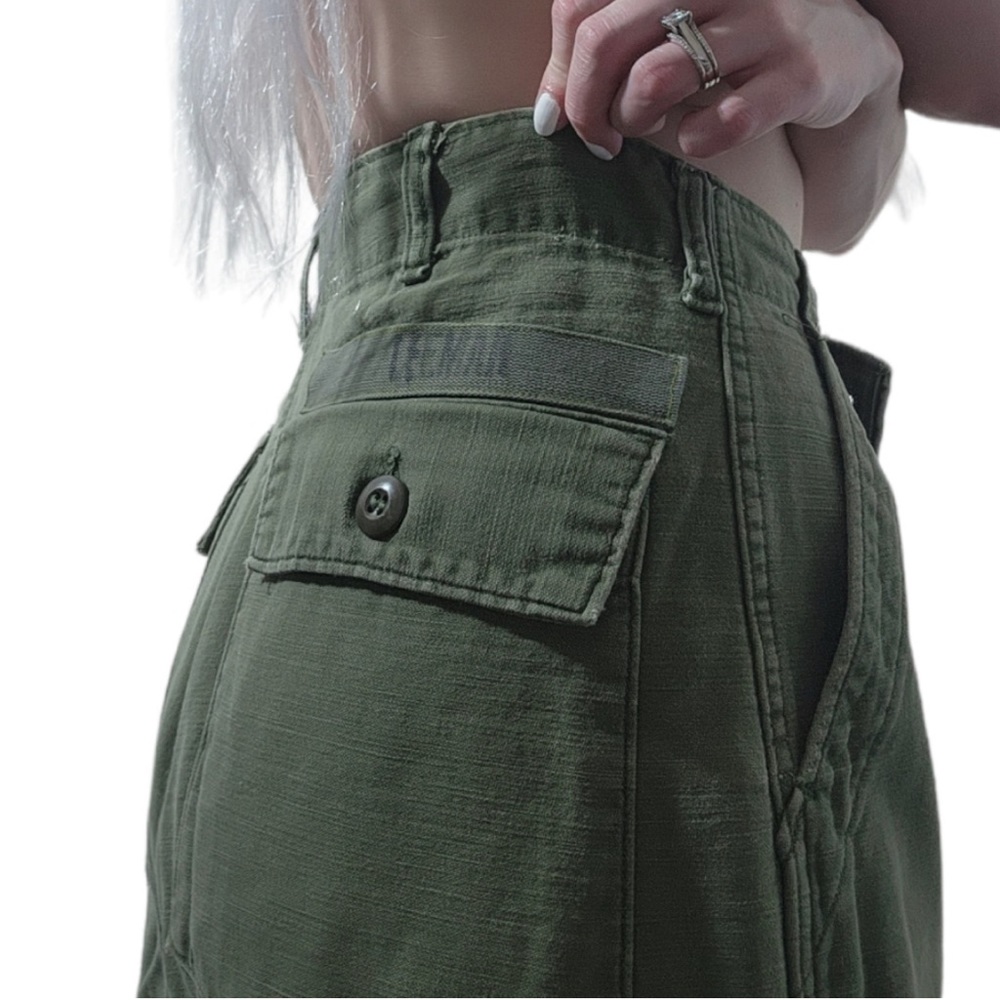 MILITARY x VINTAGE Utility Trousers Fatigue pants button fly cargo 34x33